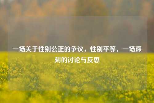 一场关于性别公正的争议，性别平等，一场深刻的讨论与反思