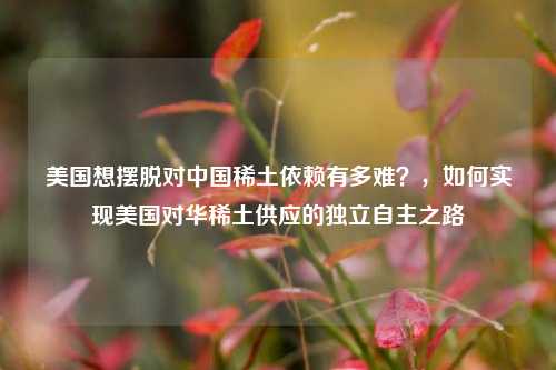 美国想摆脱对中国稀土依赖有多难？，如何实现美国对华稀土供应的独立自主之路