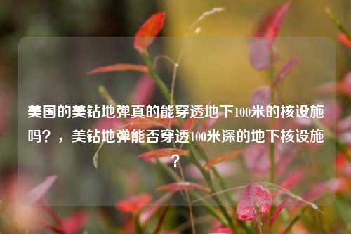 美国的美钻地弹真的能穿透地下100米的核设施吗？，美钻地弹能否穿透100米深的地下核设施？