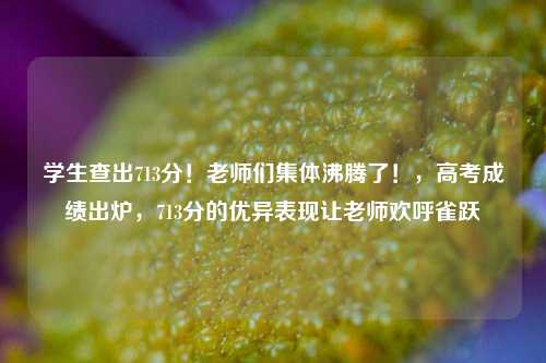 学生查出713分！老师们集体沸腾了！，高考成绩出炉，713分的优异表现让老师欢呼雀跃