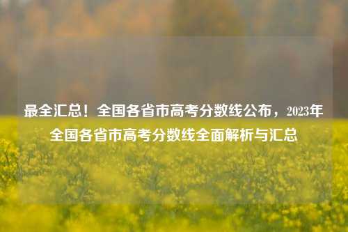 最全汇总！全国各省市高考分数线公布，2023年全国各省市高考分数线全面解析与汇总