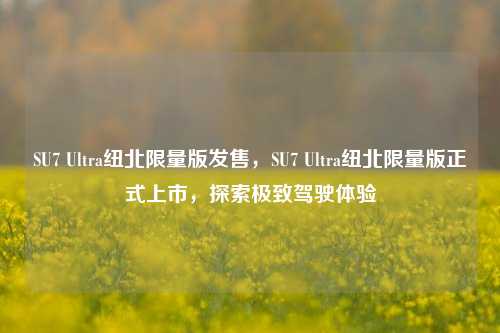 SU7 Ultra纽北限量版发售，SU7 Ultra纽北限量版正式上市，探索极致驾驶体验