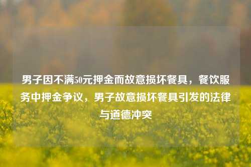 男子因不满50元押金而故意损坏餐具，餐饮服务中押金争议，男子故意损坏餐具引发的法律与道德冲突