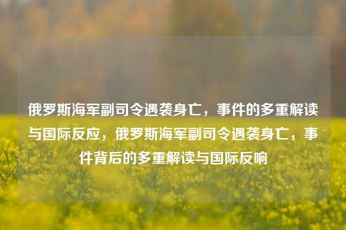 俄罗斯海军副司令遇袭身亡，事件的多重解读与国际反应，俄罗斯海军副司令遇袭身亡，事件背后的多重解读与国际反响
