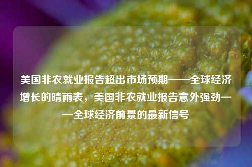 美国非农就业报告超出市场预期——全球经济增长的晴雨表，美国非农就业报告意外强劲——全球经济前景的最新信号