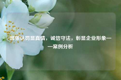 嚣张认罚显真情，诚信守法，彰显企业形象——案例分析