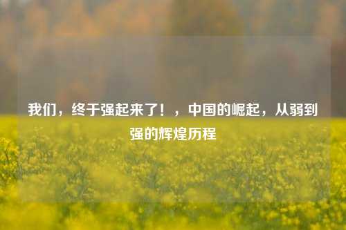 我们，终于强起来了！，中国的崛起，从弱到强的辉煌历程