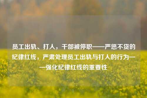 员工出轨、打人，干部被停职——严惩不贷的纪律红线，严肃处理员工出轨与打人的行为——强化纪律红线的重要性