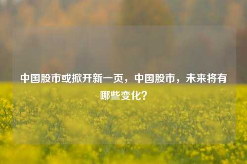 中国股市或掀开新一页，中国股市，未来将有哪些变化？