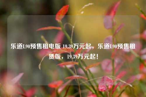 乐道L90预售租电版 19.39万元起，乐道L90预售租赁版，19.39万元起！