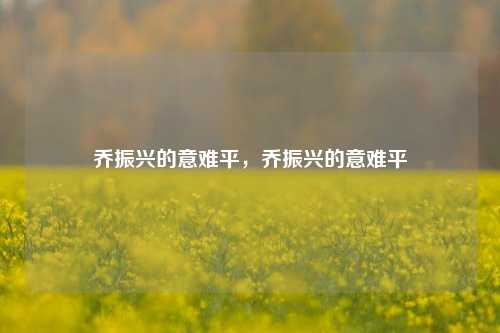 乔振兴的意难平，乔振兴的意难平