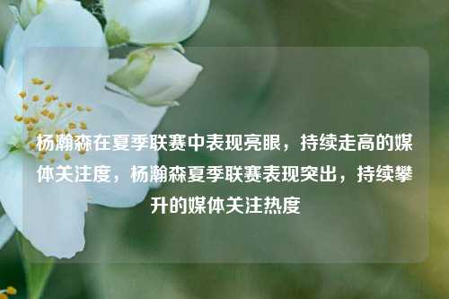 杨瀚森在夏季联赛中表现亮眼，持续走高的媒体关注度，杨瀚森夏季联赛表现突出，持续攀升的媒体关注热度