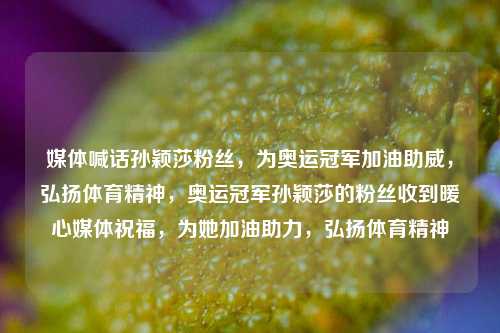 媒体喊话孙颖莎粉丝，为奥运冠军加油助威，弘扬体育精神，奥运冠军孙颖莎的粉丝收到暖心媒体祝福，为她加油助力，弘扬体育精神
