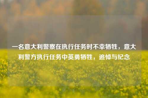 一名意大利警察在执行任务时不幸牺牲，意大利警方执行任务中英勇牺牲，追悼与纪念