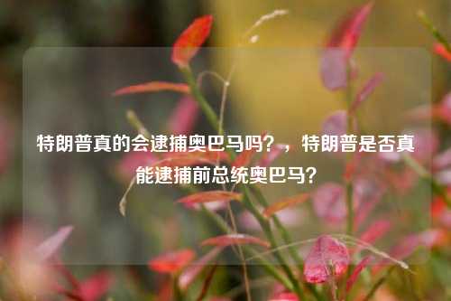 特朗普真的会逮捕奥巴马吗？，特朗普是否真能逮捕前总统奥巴马？