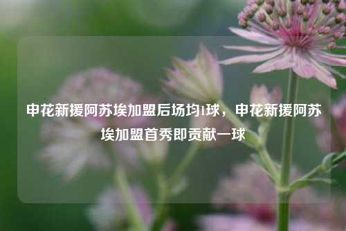 申花新援阿苏埃加盟后场均1球，申花新援阿苏埃加盟首秀即贡献一球