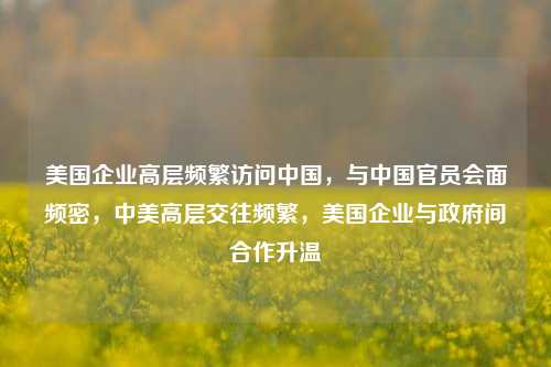 美国企业高层频繁访问中国，与中国官员会面频密，中美高层交往频繁，美国企业与政府间合作升温