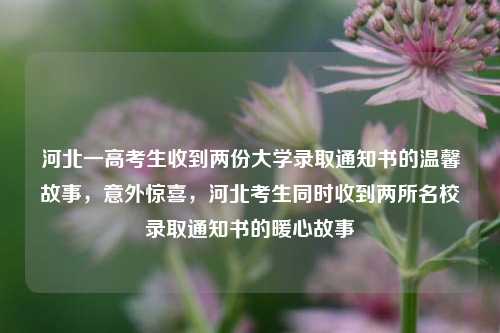 河北一高考生收到两份大学录取通知书的温馨故事，意外惊喜，河北考生同时收到两所名校录取通知书的暖心故事