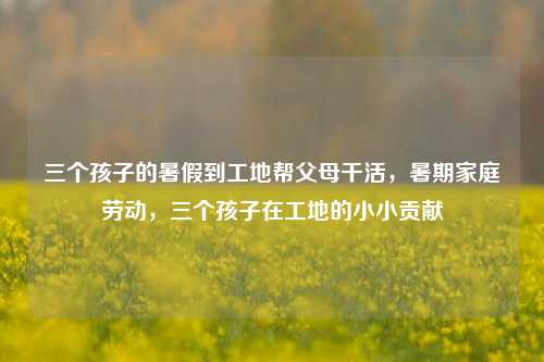 三个孩子的暑假到工地帮父母干活，暑期家庭劳动，三个孩子在工地的小小贡献