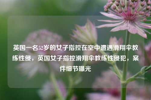 英国一名52岁的女子指控在空中遭遇滑翔伞教练性侵，英国女子指控滑翔伞教练性侵犯，案件细节曝光