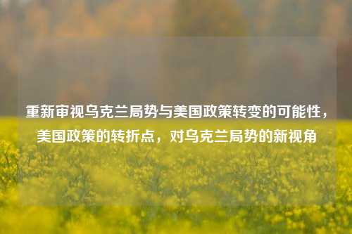 重新审视乌克兰局势与美国政策转变的可能性，美国政策的转折点，对乌克兰局势的新视角