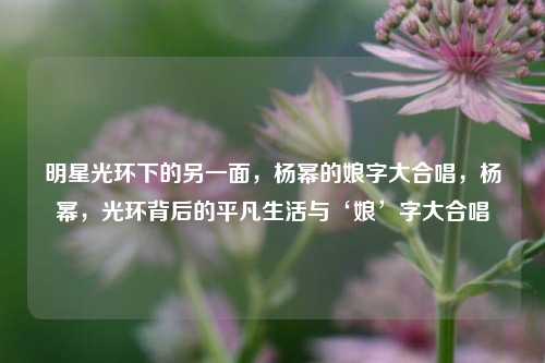 明星光环下的另一面，杨幂的娘字大合唱，杨幂，光环背后的平凡生活与‘娘’字大合唱