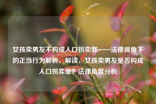 女孩卖男友不构成人口拐卖罪——法律视角下的正当行为解析，解读，女孩卖男友是否构成人口拐卖罪？法律角度分析