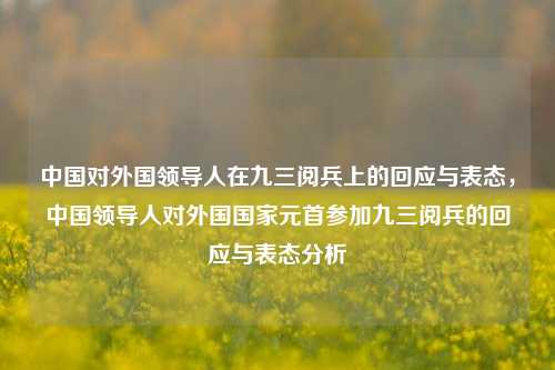 中国对外国领导人在九三阅兵上的回应与表态，中国领导人对外国国家元首参加九三阅兵的回应与表态分析